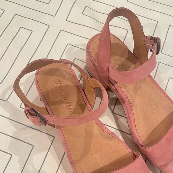 Madewell Pink Leather Block Sandals - Picture 4 of 14